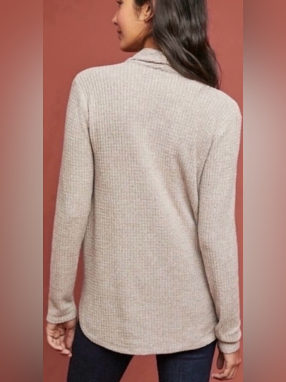 Anthropologie Akemi + Kin waffle knit faux wrap top - Picture 2 of 7